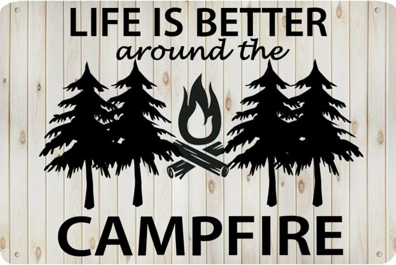 Home Décor |  Rustic Camper Metal Tin Sign For Friend Rv Camping Around The Campfire 8X5.5 Inch Tin Sign Home Décor Home Décor