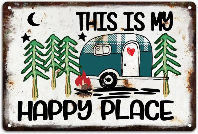 Home Décor |  Rustic Camper Metal Tin Sign For Friend Rv Camping Around The Campfire 8X5.5 Inch Tin Sign Home Décor Home Décor