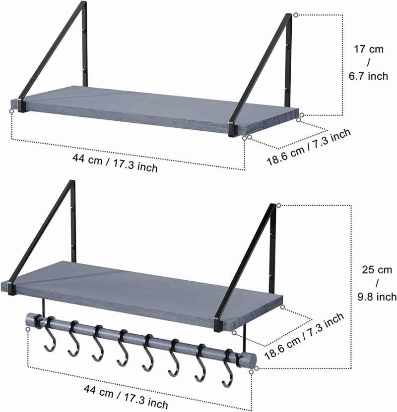 Home Décor |  Set Of 2 Floating Shelves Wall Mounted Home Décor Home Décor