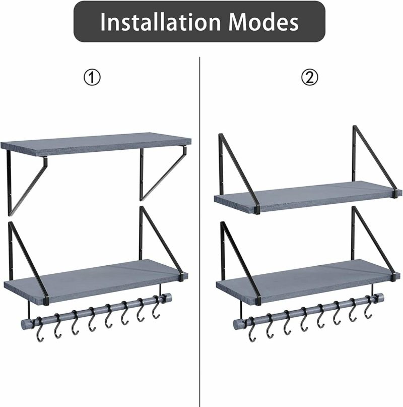 Home Décor |  Set Of 2 Floating Shelves Wall Mounted Home Décor Home Décor