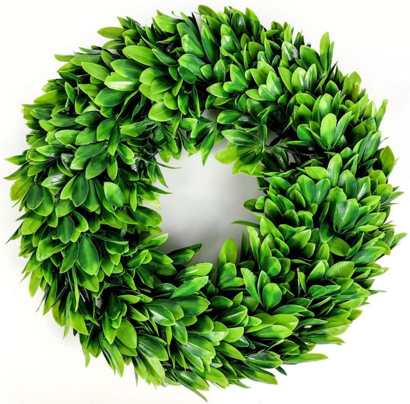 Home Décor |  Souarts 17" Eucalyptus Wreath Artificial Greenery Wreath Boxwood, Front Door Green Wreath For Indoor Outdoor, Home Office Wall Wedding Holiday Decor Spring Wreath Summer Wreath Education & Crafts A-green-eucalyptus