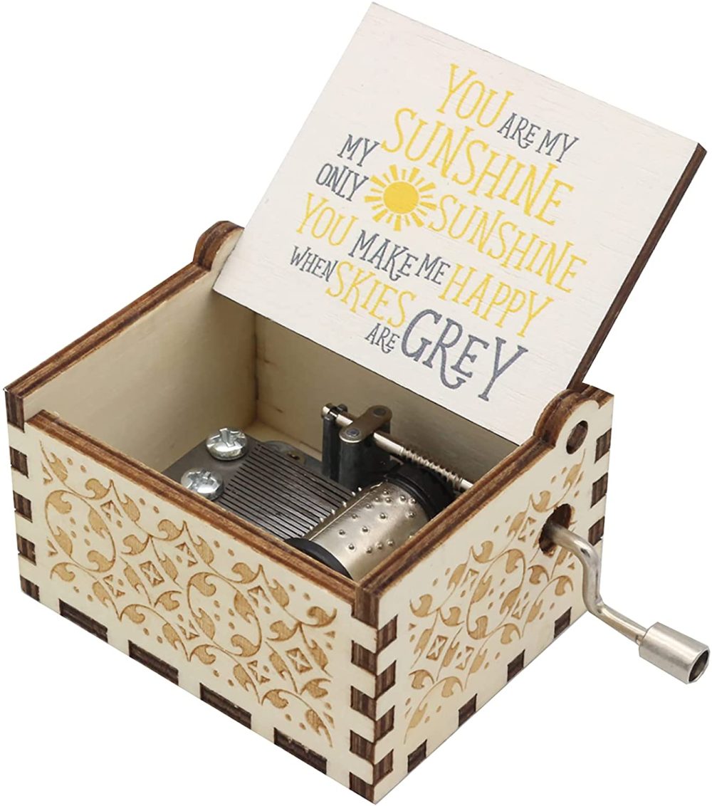 Home Décor |  Tebctw Music Box You Are My Sunshine，Music Box Gift Hand Crank Music Box For Birthday/Fathers Day/Mother’s Day/Valentine’s Day/Wedding Day Home Décor Home Décor