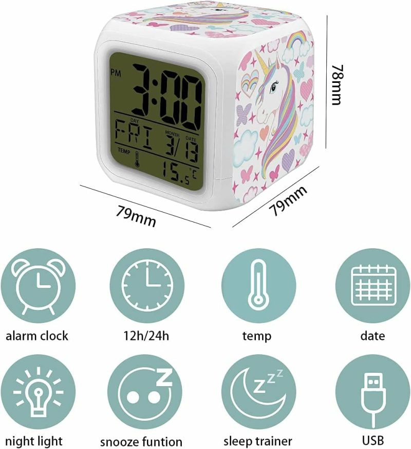 Home Décor |  Unicorn Digital Alarm Clock For Kids Home Décor AnRuk