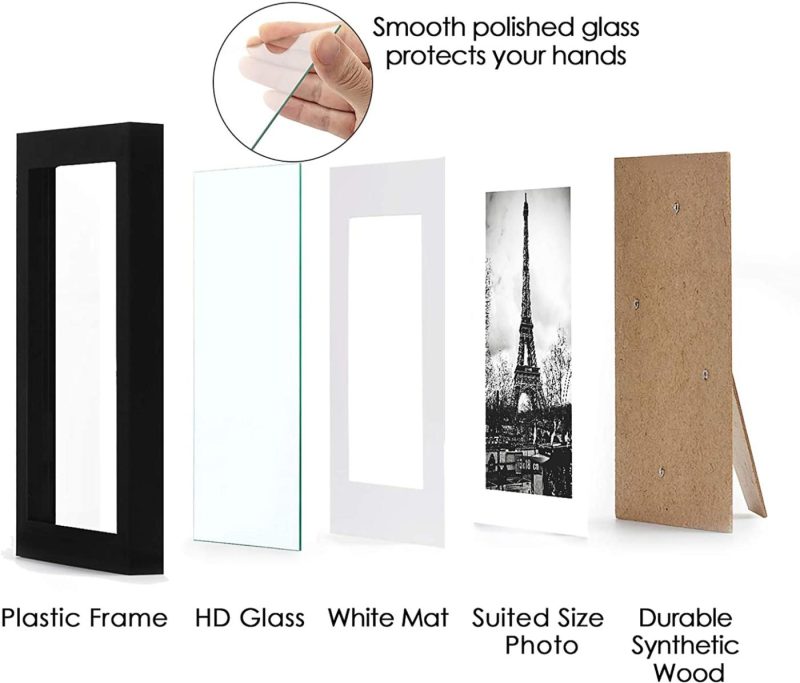 Home Décor |  Upsimples 8.5X11 Picture Frame Set Of 10,Display Pictures 6X8 With Mat Or 8.5X11 Without Mat,Multi Photo Frames Collage For Wall Or Tabletop Display,Black Home Décor black