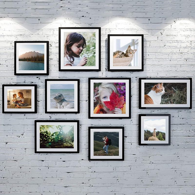 Home Décor |  Upsimples 8.5X11 Picture Frame Set Of 10,Display Pictures 6X8 With Mat Or 8.5X11 Without Mat,Multi Photo Frames Collage For Wall Or Tabletop Display,Black Home Décor black