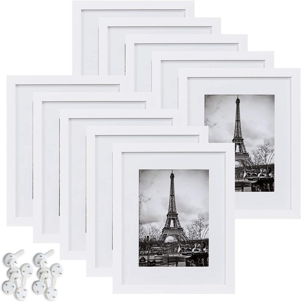 Home Décor |  Upsimples 8X10 Picture Frame Set Of 10,Display Pictures 5X7 With Mat Or 8X10 Without Mat,Multi Photo Frames Collage For Wall Or Tabletop Display,White Home Décor Home Décor