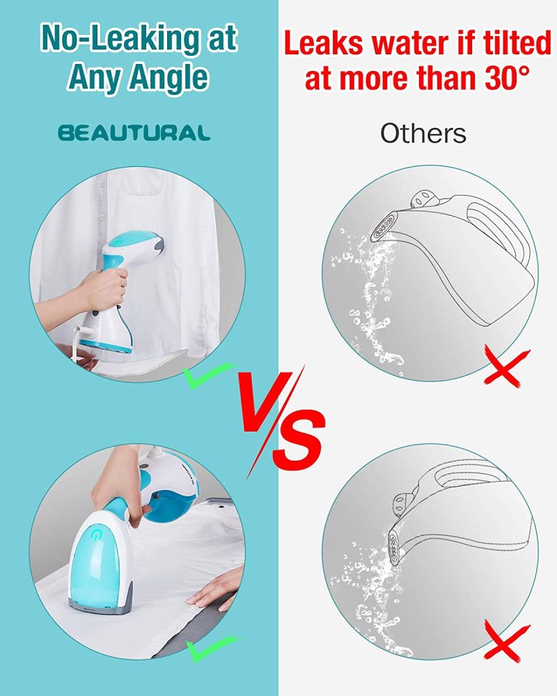 Irons & Steamers |  Beautural Steamer For Clothes With Pump Steam Technology, Portable Handheld Garment Fabric Wrinkles Remover, 30S Fast Heat-Up, Auto-Off, Large Detachable Water Tank Home Decor & Cleaning BEAUTURAL