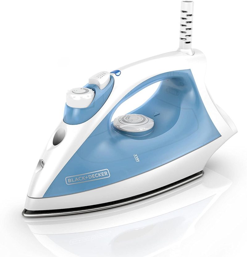 Irons & Steamers |  Black+Decker Steam Iron With Pivoting Cord, Nonstick Soleplate, Blue, F210 Home Decor & Cleaning BLACK+DECKER