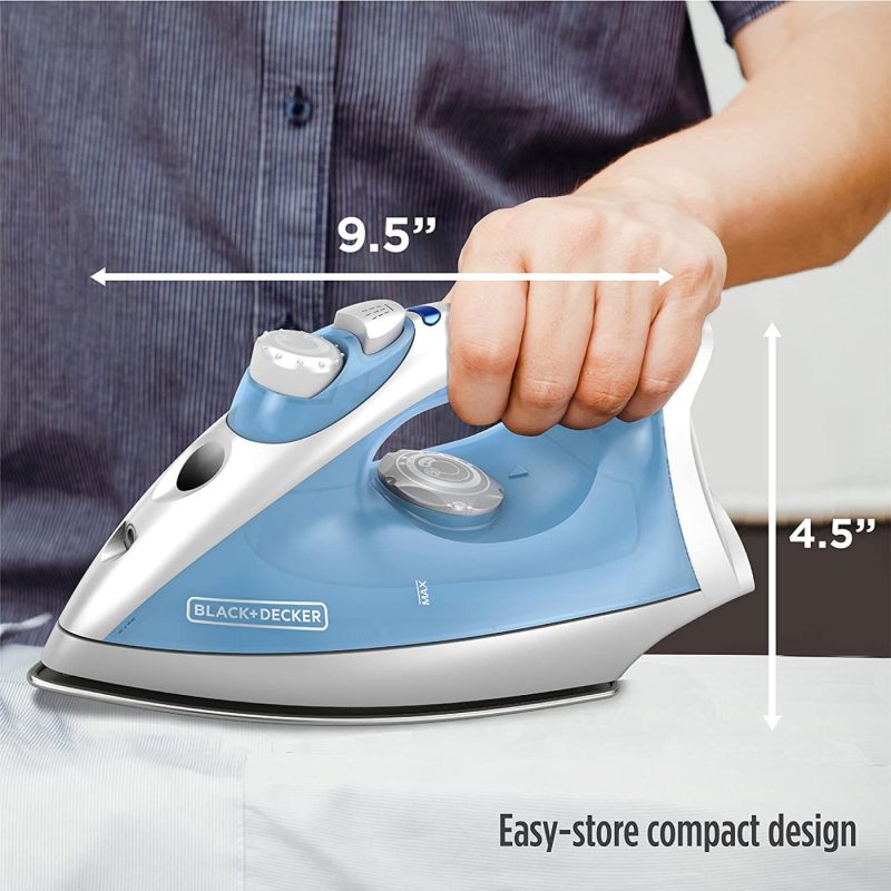 Irons & Steamers |  Black+Decker Steam Iron With Pivoting Cord, Nonstick Soleplate, Blue, F210 Home Decor & Cleaning BLACK+DECKER