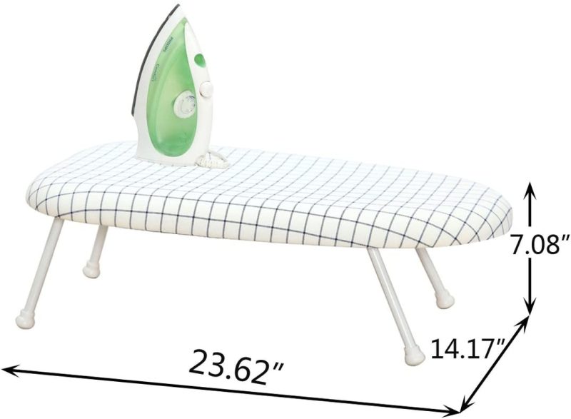 Irons & Steamers |  Storage Maniac Tabletop Ironing Board With Folding Legs, Extra Wide Countertop Ironing Board With Cotton Cover, Portable Mini Ironing Board For Sewing, Craft Room, Household, Dorm, White Home Decor & Cleaning Irons & Steamers