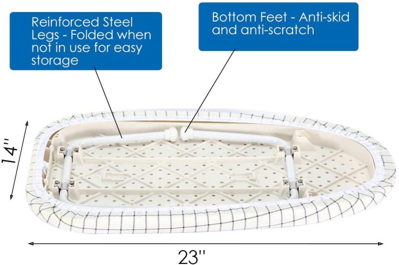 Irons & Steamers |  Storage Maniac Tabletop Ironing Board With Folding Legs, Extra Wide Countertop Ironing Board With Cotton Cover, Portable Mini Ironing Board For Sewing, Craft Room, Household, Dorm, White Home Decor & Cleaning Irons & Steamers