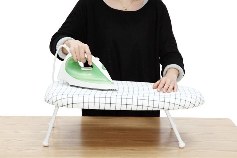 Irons & Steamers |  Storage Maniac Tabletop Ironing Board With Folding Legs, Extra Wide Countertop Ironing Board With Cotton Cover, Portable Mini Ironing Board For Sewing, Craft Room, Household, Dorm, White Home Decor & Cleaning Irons & Steamers