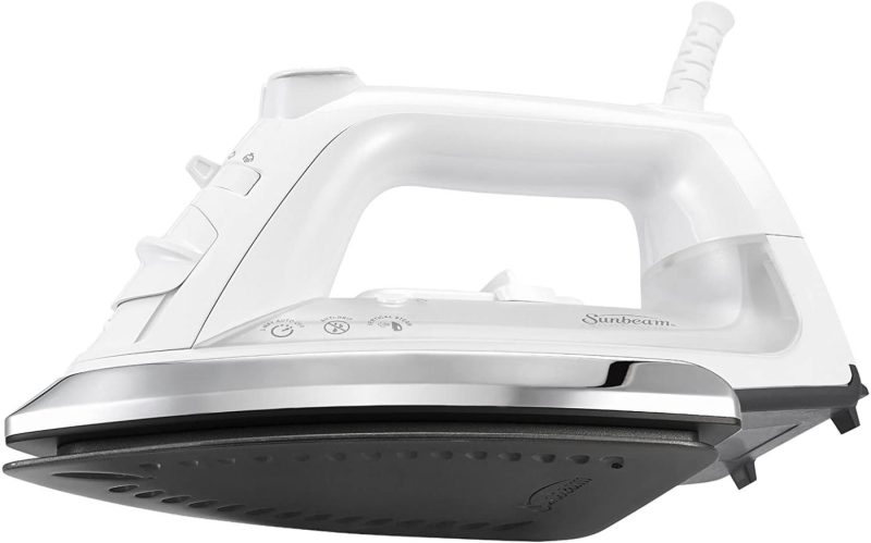 Irons & Steamers |  Sunbeam Classic 1200 Watt Mid-Size Anti-Drip Non-Stick Soleplate Iron With Shot Of Steam/Vertical Shot Feature And 8′ 360-Degree Swivel Cord, White/Clear, Gcsbcl-317-000 Home Decor & Cleaning Iron