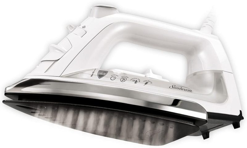 Irons & Steamers |  Sunbeam Classic 1200 Watt Mid-Size Anti-Drip Non-Stick Soleplate Iron With Shot Of Steam/Vertical Shot Feature And 8′ 360-Degree Swivel Cord, White/Clear, Gcsbcl-317-000 Home Decor & Cleaning Iron