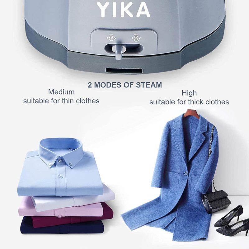 Irons & Steamers |  Yika Steamer For Clothes, 300Ml Hand-Held Clothes Steamer With Ceramic Iron Panel, 1200W Garment & Fabric Wrinkle Remover, 25 Mins Continuous Steam, 30S Heat Up Portable Travel Clothing Steamer Home Decor & Cleaning Blue Grey