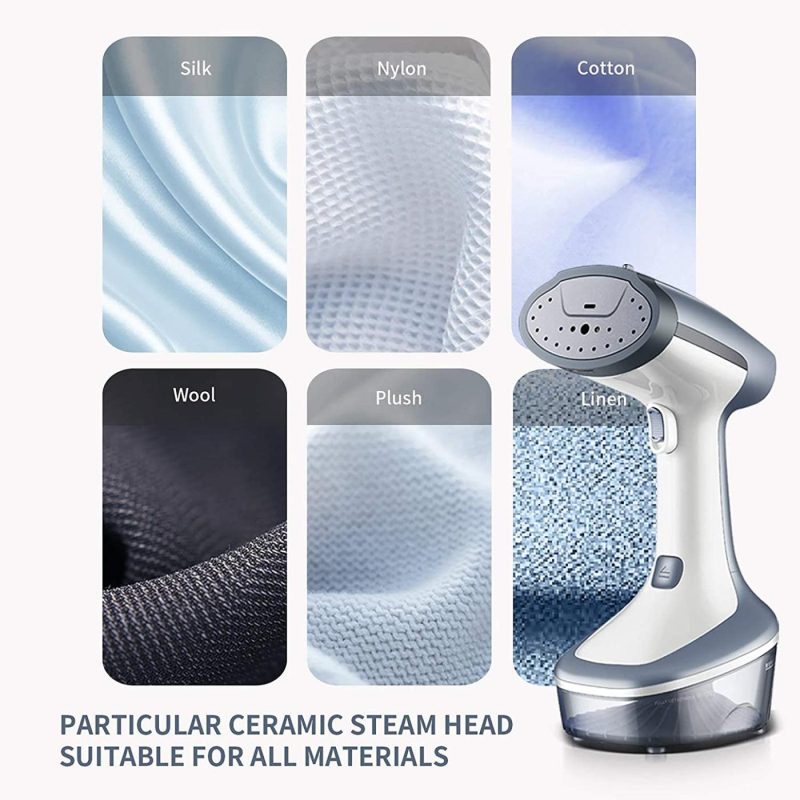 Irons & Steamers |  Yika Steamer For Clothes, 300Ml Hand-Held Clothes Steamer With Ceramic Iron Panel, 1200W Garment & Fabric Wrinkle Remover, 25 Mins Continuous Steam, 30S Heat Up Portable Travel Clothing Steamer Home Decor & Cleaning Blue Grey