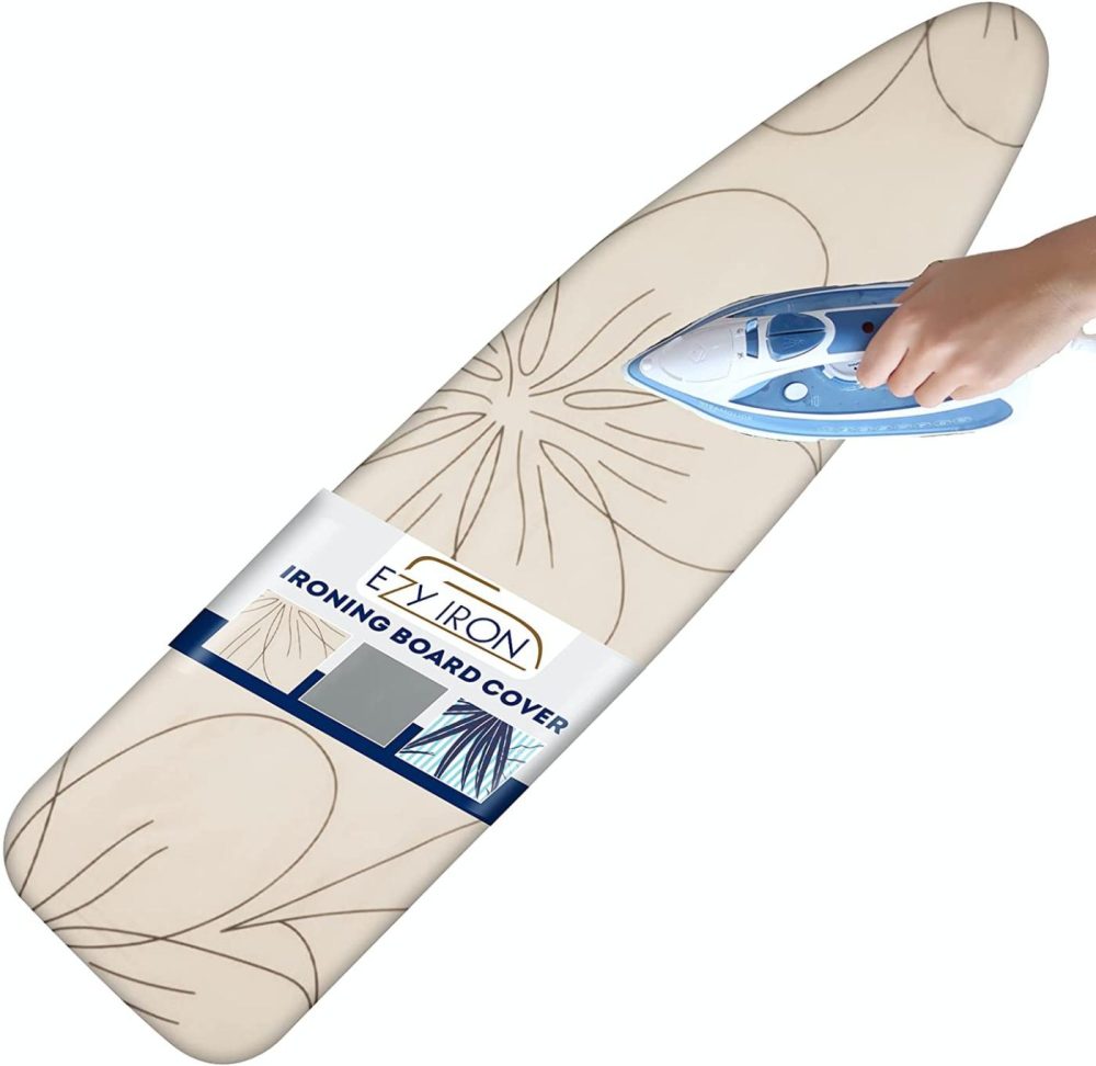 Irons & Steamers |  Ezy Iron Ironing Board Cover And Pad Thick Padding, Heat Reflective Fits Small, Standard Size And Extra Wide Large Iron Board 15" X 54" Premium Heavy Duty 15X54 Padded Covers (Beige) Home Decor & Cleaning Beige