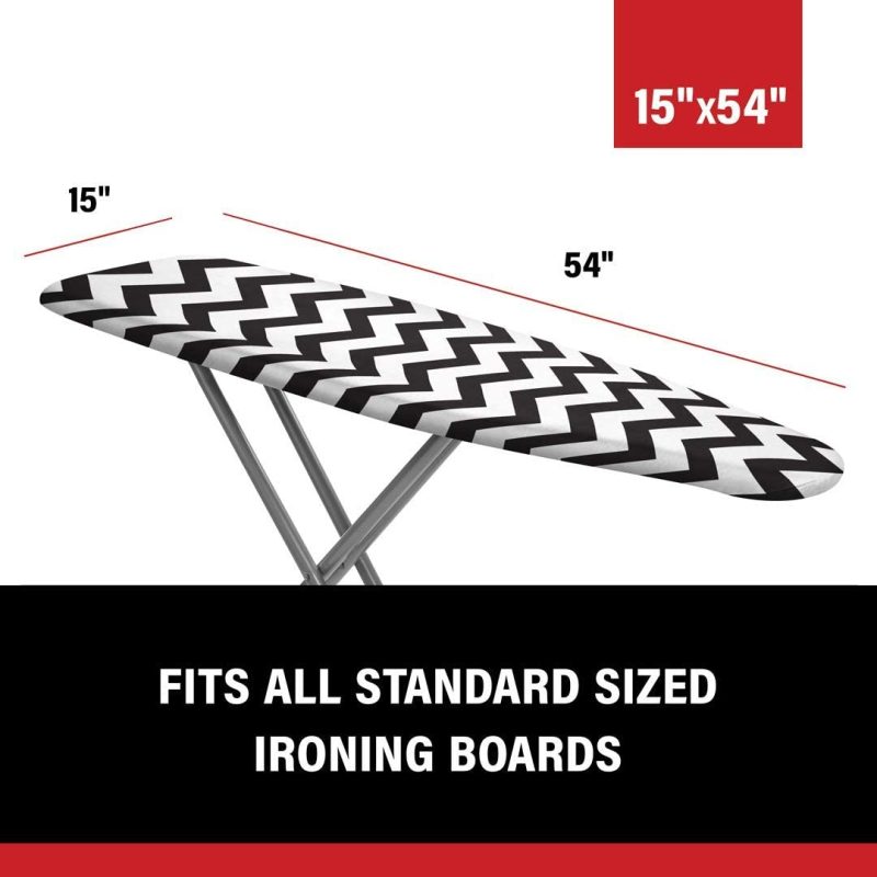 Irons & Steamers |  Epica Silicone Coated Ironing Board Cover- Resists Scorching And Staining – 15" X54 (Chevron: Black And White) Home Decor & Cleaning Chevron: Black & White