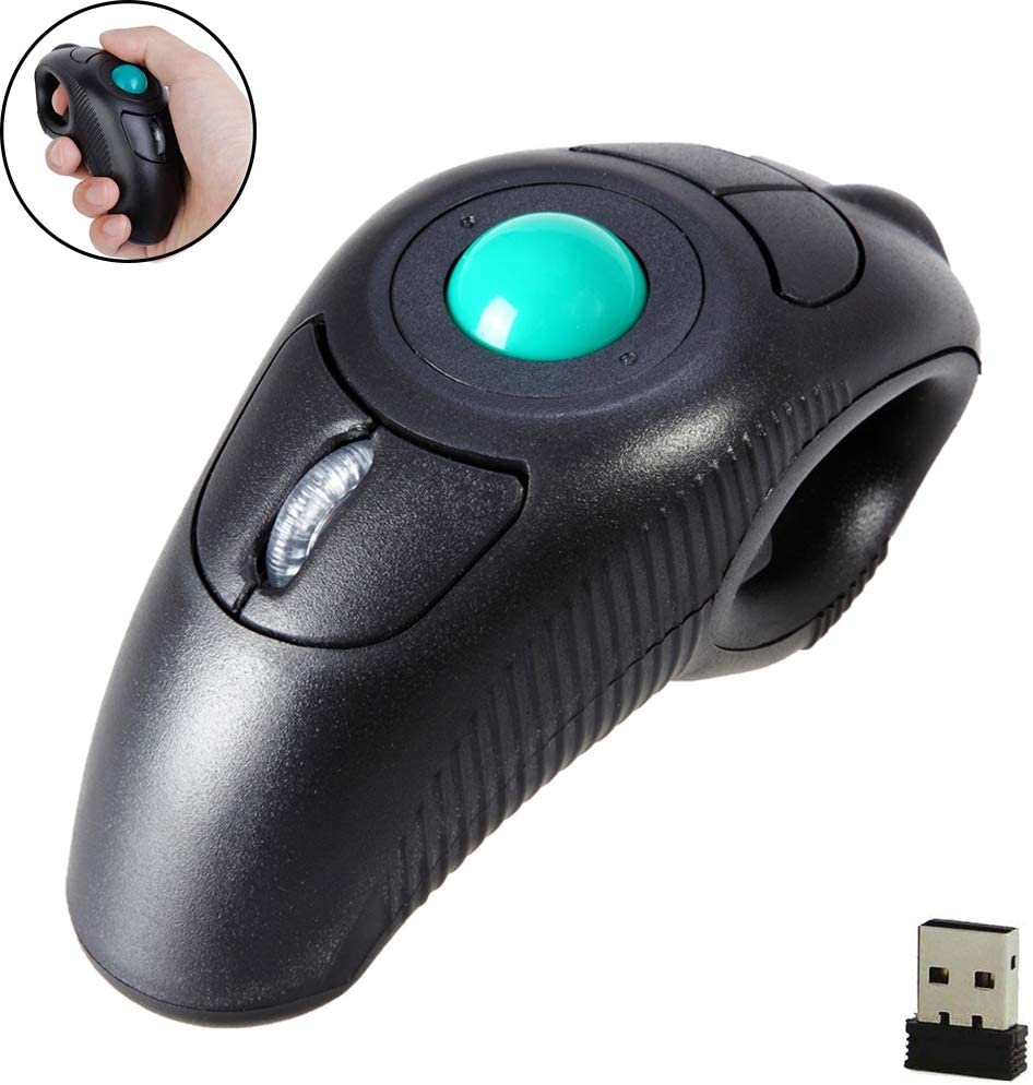 Keyboards |  2.4G Ergonomic Trackball Handheld Finger Usb Mouse Wireless Optical Travel Dpi Mice For Pc Laptop Mac Left And Right Handed Keyboards EIGIIS