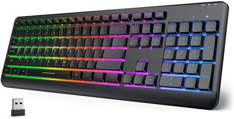 Keyboards |  2.4G Rechargeable Wireless Illuminated Keyboard, Full Size Ergonomic Rgb Backlit Gaming Keyboard With Foldable Stand For Pc, Laptop, Computer, Desktop, Office Education & Crafts Education & Crafts