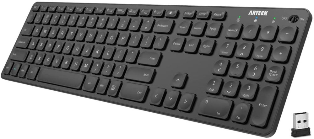 Keyboards |  Arteck 2.4G Wireless Keyboard Ultra Slim Full Size Keyboard With Numeric Keypad And Media Hotkey For Computer/Desktop/Pc/Laptop/Surface/Smart Tv And Windows 10/8/ 7 Built-In Rechargeable Battery Musical Instruments Arteck