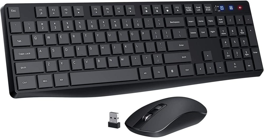 Keyboards |  Pc230 Wireless Keyboard Mouse Combo, Energy Saving, Slim Quick 2.4Ghz Cordless Full Size Computer Keyboard Silent & 3 Adjustable Dpi Usb Mouse Independent On/Off Switch For Pc Laptop, Black Keyboards Keyboards