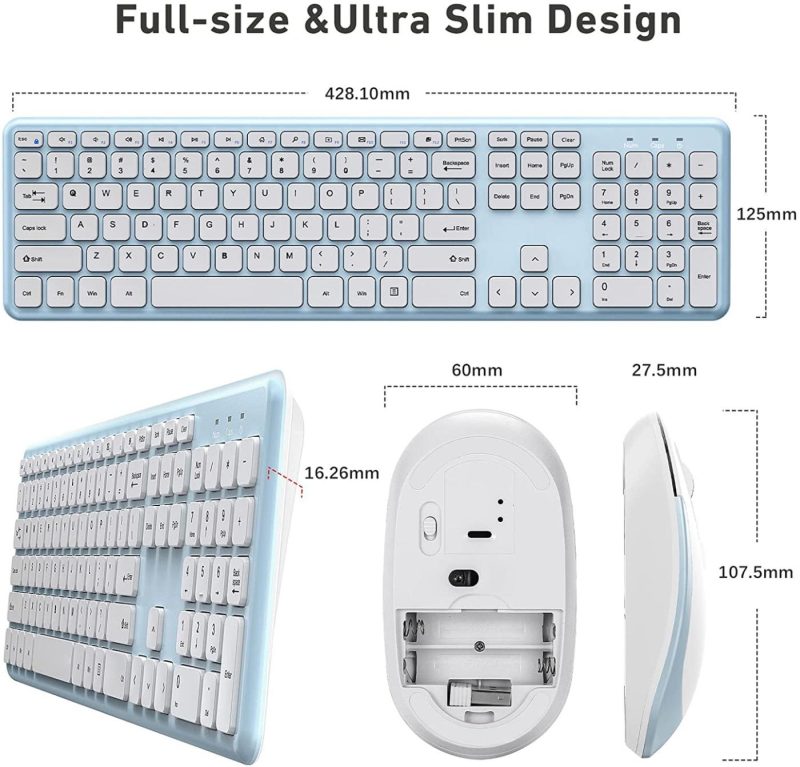 Keyboards |  Wireless Keyboard And Mouse Combo, 2.4Ghz Ultra-Thin Wireless Keyboard And Mouse, Full Size Keyboard Mouse Combo With Numeric Keypad For Computer, Laptop, Pc, Desktop, Windows 7/8/10 Keyboards Keyboards