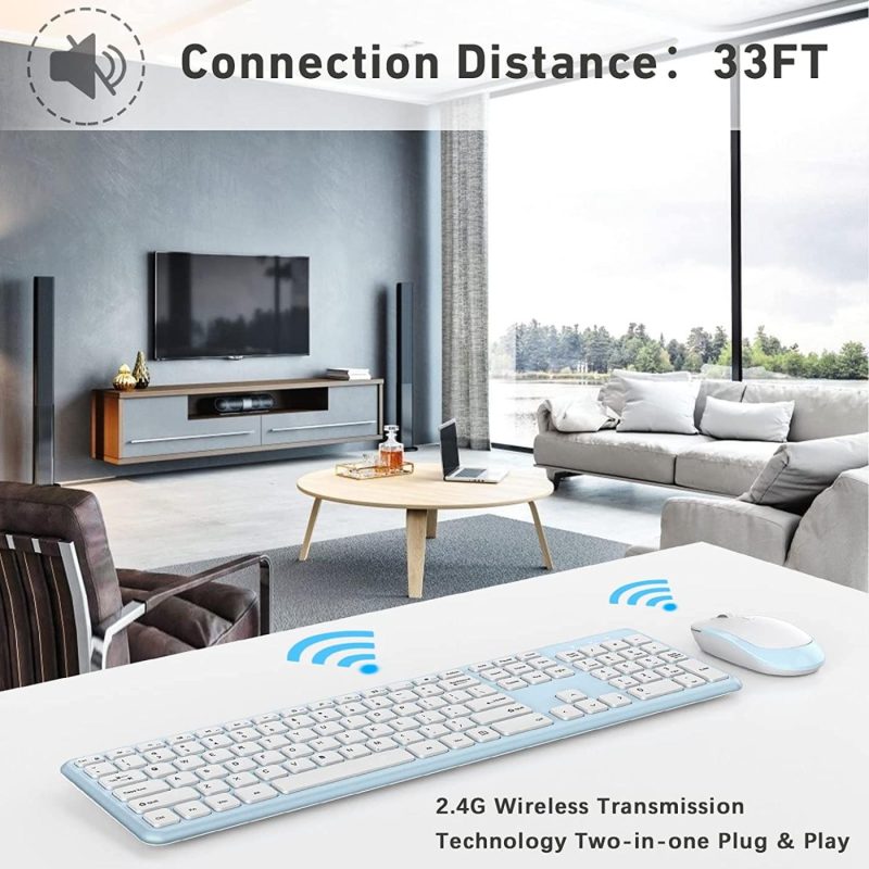 Keyboards |  Wireless Keyboard And Mouse Combo, 2.4Ghz Ultra-Thin Wireless Keyboard And Mouse, Full Size Keyboard Mouse Combo With Numeric Keypad For Computer, Laptop, Pc, Desktop, Windows 7/8/10 Keyboards Keyboards