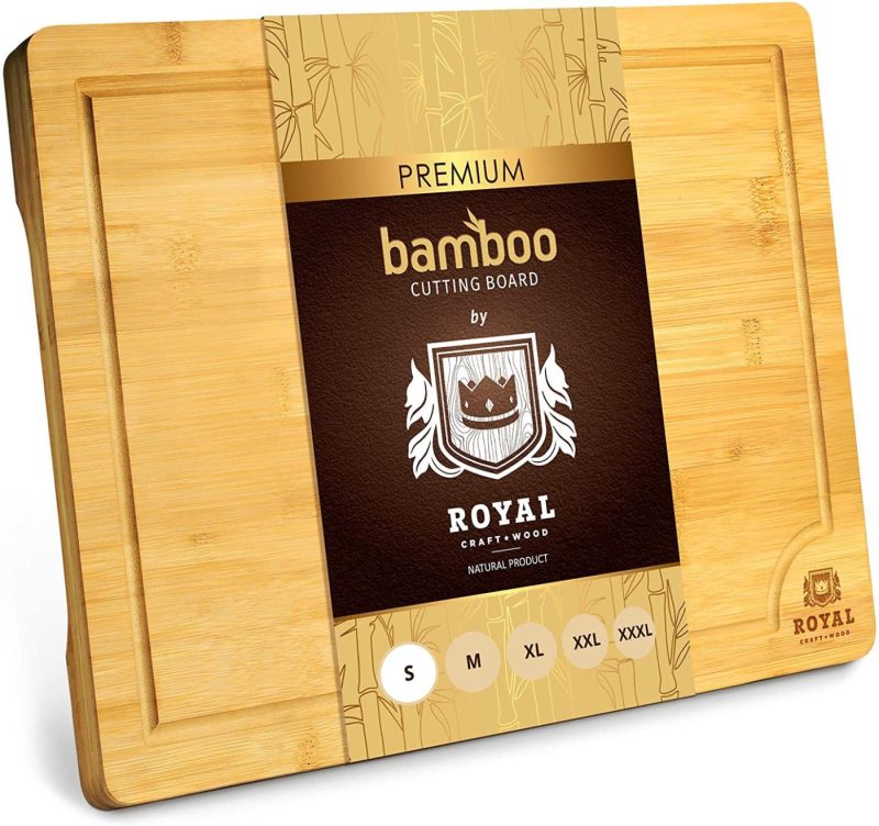 Kitchen & Dining |  Bamboo Cutting Board With Juice Groove – Kitchen Chopping Board For Meat (Butcher Block) Cheese And Vegetables | Heavy Duty Serving Tray W/Handles (Small, 12 X 8") Cutlery & Knife Accessories Classic