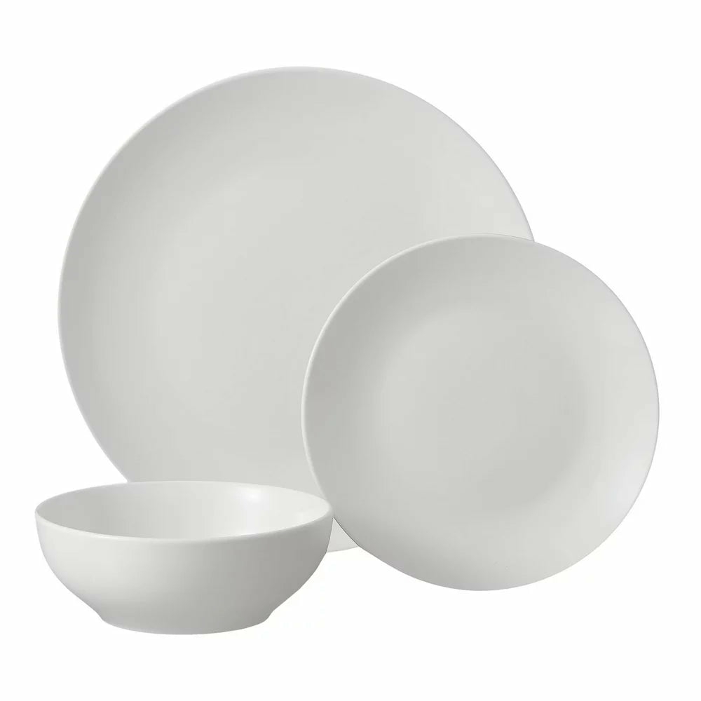 Kitchen & Dining |  12-Pieces White Stoneware Dinnerware Set Dining & Entertaining Dining & Entertaining