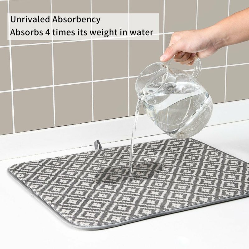 Kitchen & Dining |  2 Pack, Absorbent Microfiber Dishes Drainer Mats 19.2 X 15.8 Inch Home Decor & Cleaning Kitchen & Dining