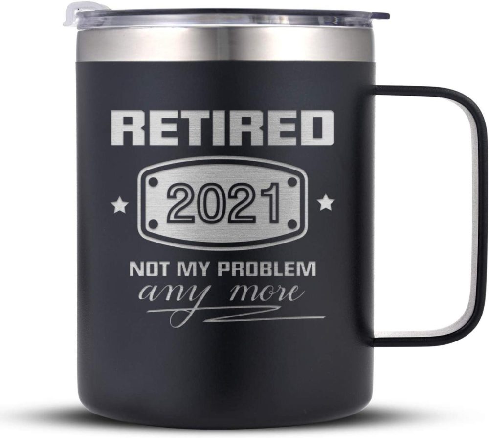 Kitchen & Dining |  2021 Retirement Gifts For Men And, Funny Retired 2021 Not My Problem Any More Coffee Mug Tumbler Gift 14 Oz Black, Retiring Present Ideas For Office Coworkers, Boss, Husband, Dad, Friends Dining & Entertaining Dining & Entertaining