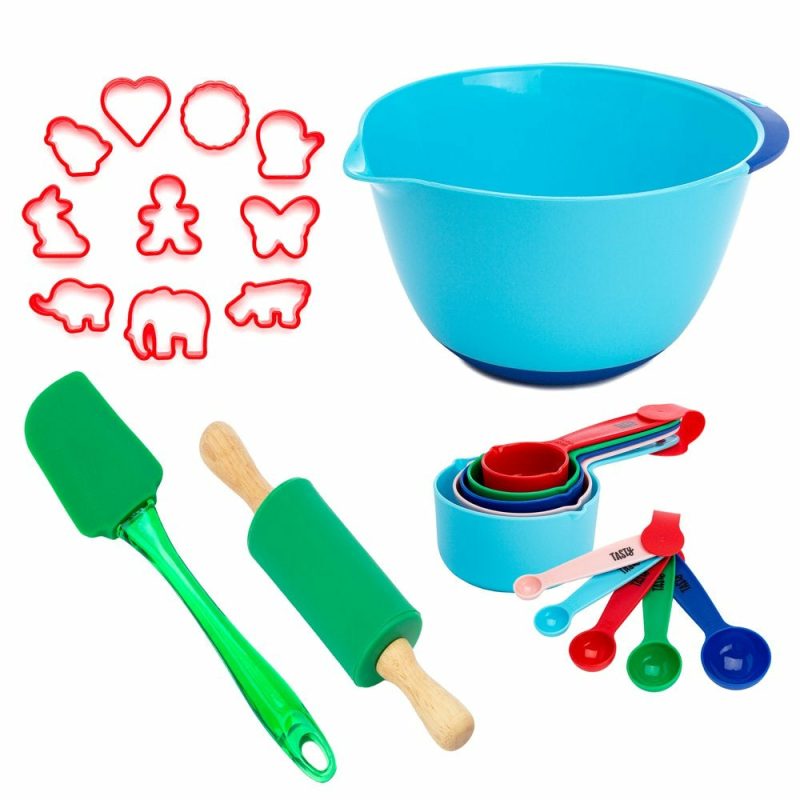 Kitchen & Dining |  23 Piece Tasty Kits Cookie Baking Gadget Set, Real Kid-Safe Baking Tools, Multi-Color Bakeware Bakeware