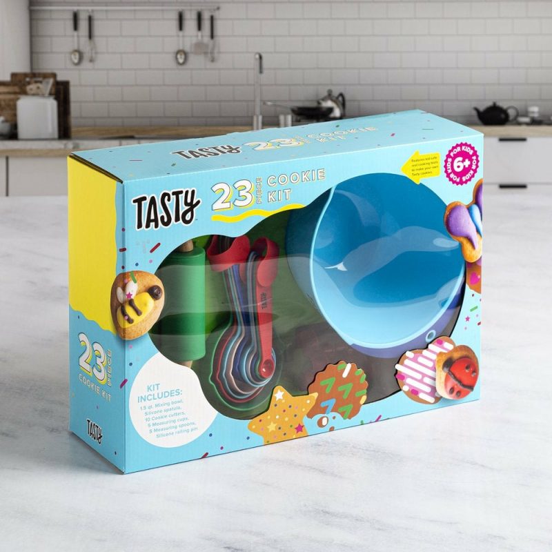 Kitchen & Dining |  23 Piece Tasty Kits Cookie Baking Gadget Set, Real Kid-Safe Baking Tools, Multi-Color Bakeware Bakeware