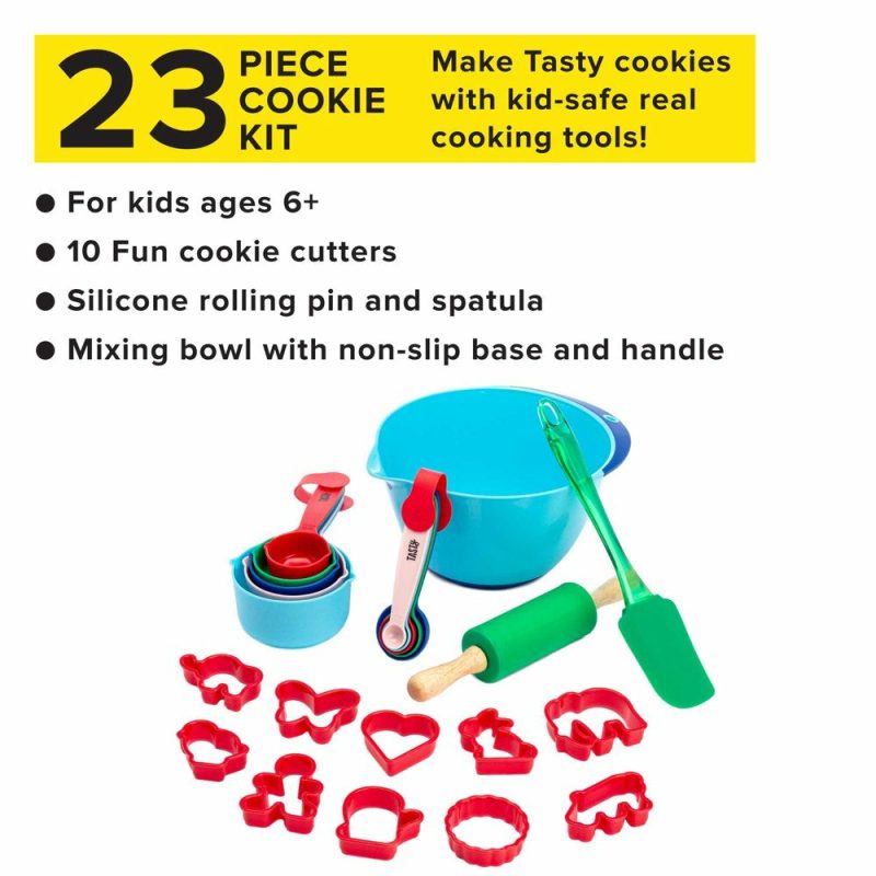 Kitchen & Dining |  23 Piece Tasty Kits Cookie Baking Gadget Set, Real Kid-Safe Baking Tools, Multi-Color Bakeware Bakeware