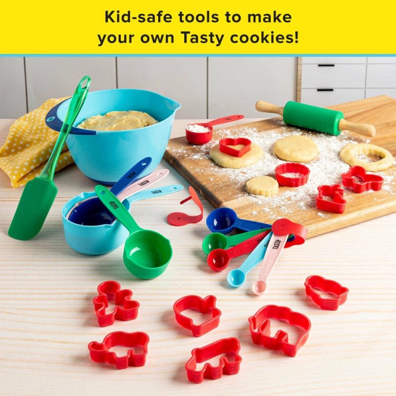 Kitchen & Dining |  23 Piece Tasty Kits Cookie Baking Gadget Set, Real Kid-Safe Baking Tools, Multi-Color Bakeware Bakeware