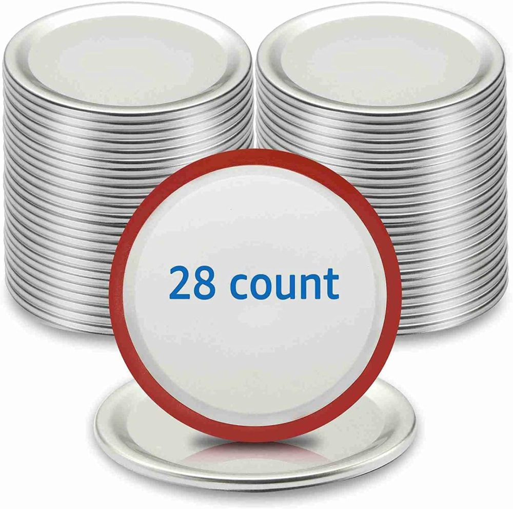 Kitchen & Dining |  28 Pcs Wide Mouth Canning Lids, Premium Food Grade Tinplate, Leak Proof For Mason Jar Lids With Silicone Seals Rings, Artictern, Split-Type Lids For Ball, Kerr Jars, 3.38 Inches Cookware ARTICTERN