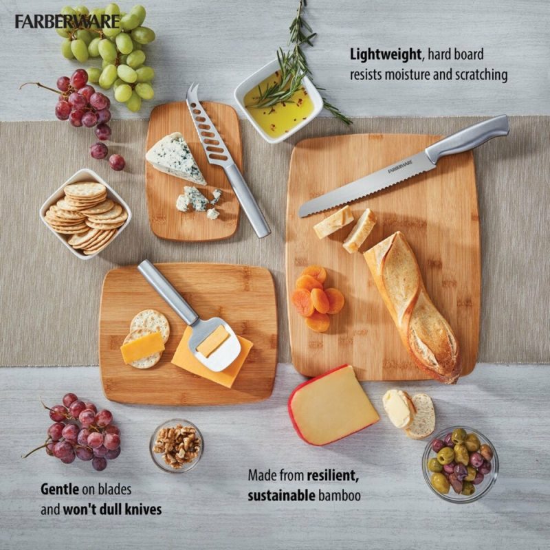 Kitchen & Dining |  3-Piece Kitchen Cutting Board Set, Reversible Chopping Boards For Meal Prep And Serving, Charcuterie Board Set, Wood Cutting Boards, Assorted Sizes, Bamboo Home Decor & Cleaning Kitchen & Dining