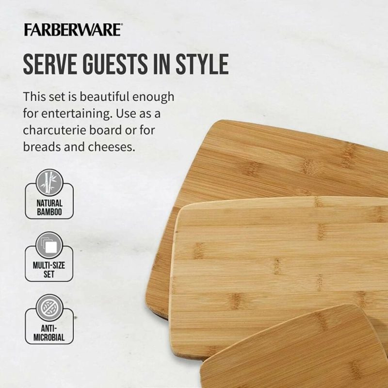 Kitchen & Dining |  3-Piece Kitchen Cutting Board Set, Reversible Chopping Boards For Meal Prep And Serving, Charcuterie Board Set, Wood Cutting Boards, Assorted Sizes, Bamboo Home Decor & Cleaning Kitchen & Dining