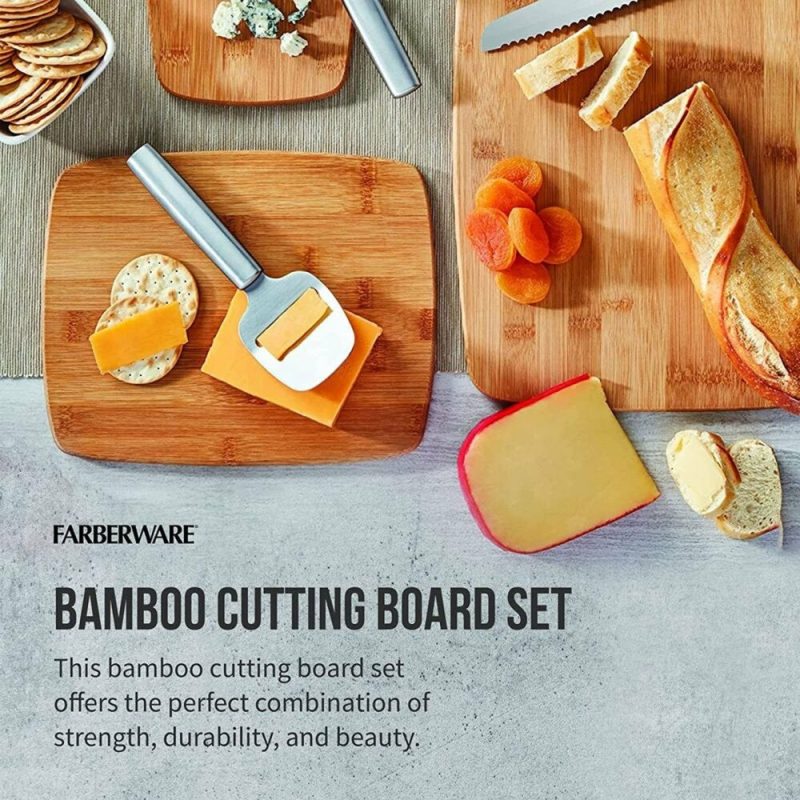 Kitchen & Dining |  3-Piece Kitchen Cutting Board Set, Reversible Chopping Boards For Meal Prep And Serving, Charcuterie Board Set, Wood Cutting Boards, Assorted Sizes, Bamboo Home Decor & Cleaning Kitchen & Dining