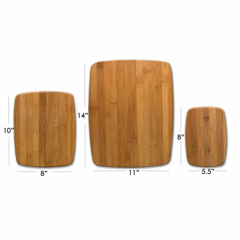 Kitchen & Dining |  3-Piece Kitchen Cutting Board Set, Reversible Chopping Boards For Meal Prep And Serving, Charcuterie Board Set, Wood Cutting Boards, Assorted Sizes, Bamboo Home Decor & Cleaning Kitchen & Dining