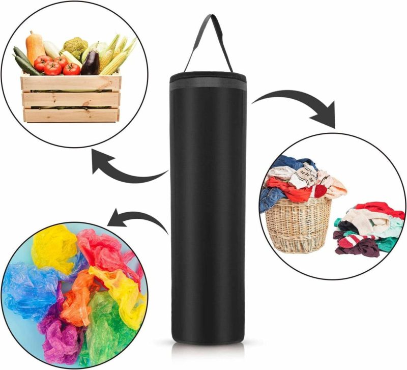 Kitchen & Dining |  3 Pieces Plastic Bag Holder Home Decor & Cleaning black