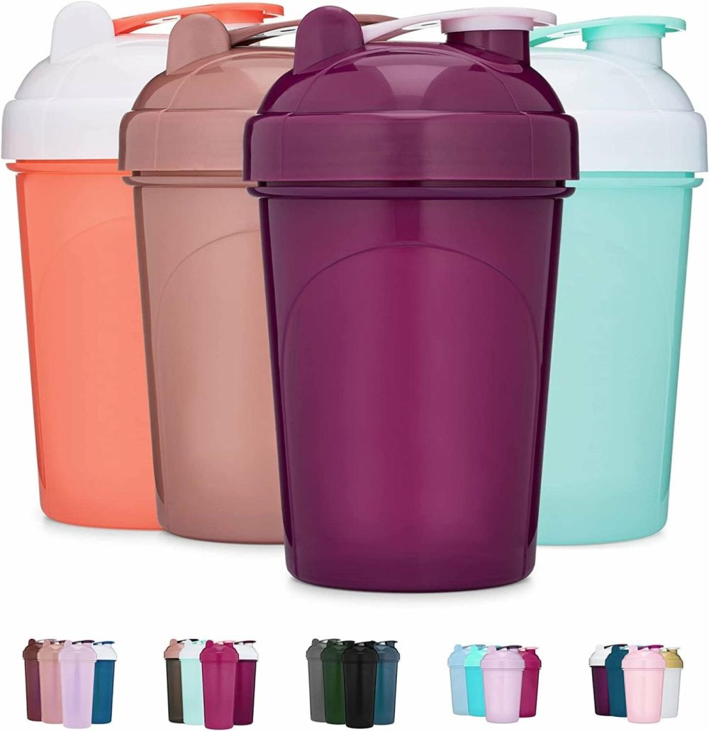 Kitchen & Dining |  4 Pack Shaker Bottle | Protein Shaker Cup 4-Pack With Agitators | Protein Shaker Bottle Set Is Bpa Free And Dishwasher Safe Home Decor & Cleaning GOMOYO