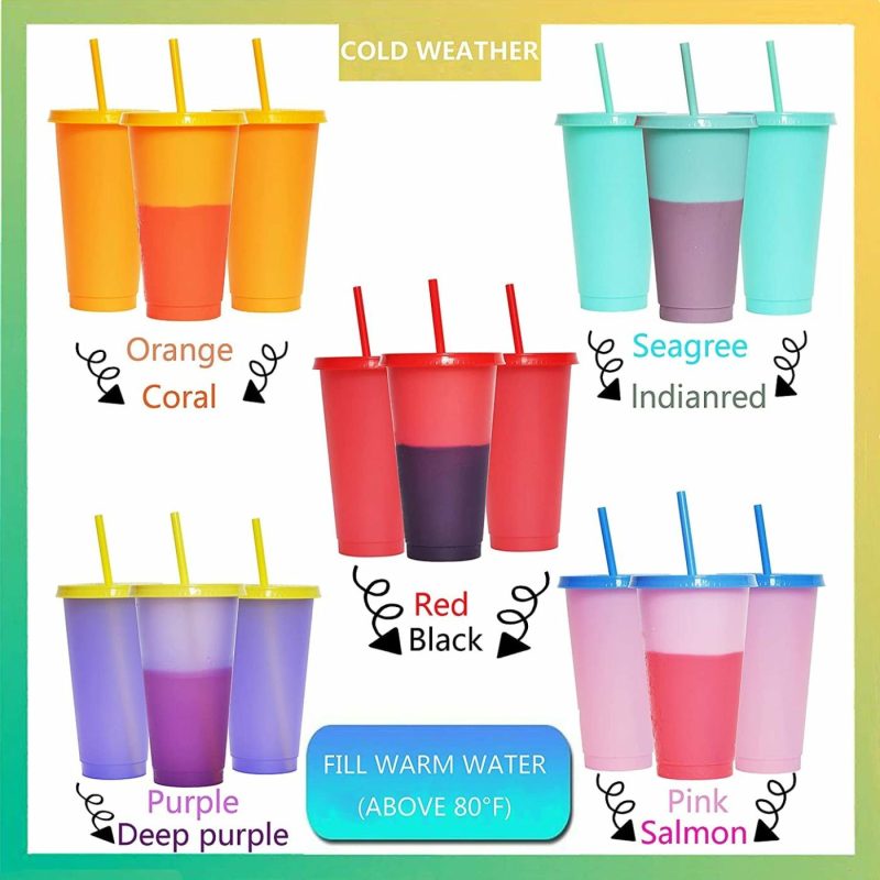 Kitchen & Dining |  5Pcs 24Oz Color Changing Cups Bar Tools & Drinkware Alohastarttg