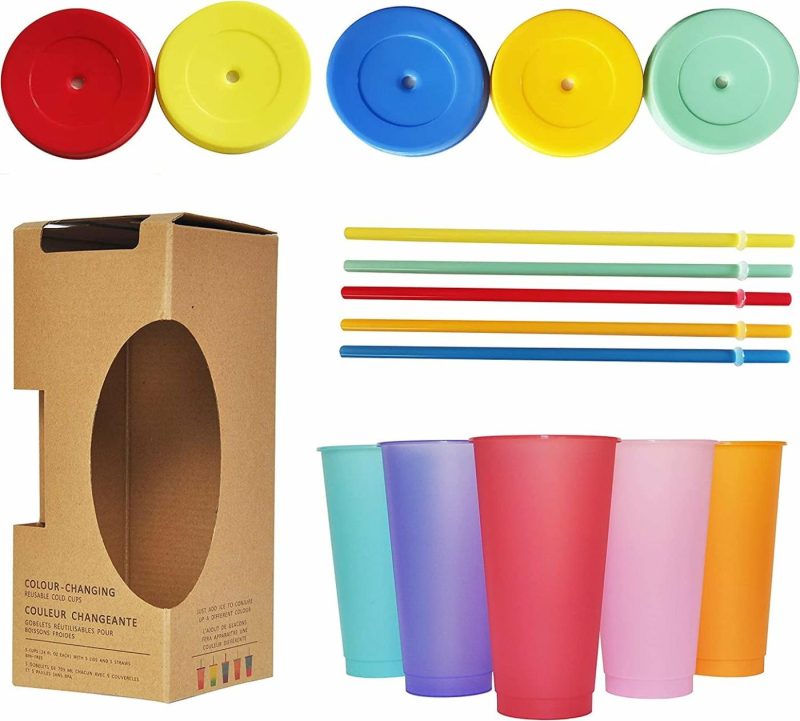 Kitchen & Dining |  5Pcs 24Oz Color Changing Cups Bar Tools & Drinkware Alohastarttg