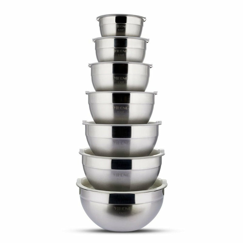 Kitchen & Dining |  7 Pcs Metal L Mixing Bowls Set With Lids For Kitchen, 0.7-4.5 Quarts Home Decor & Cleaning Kitchen & Dining