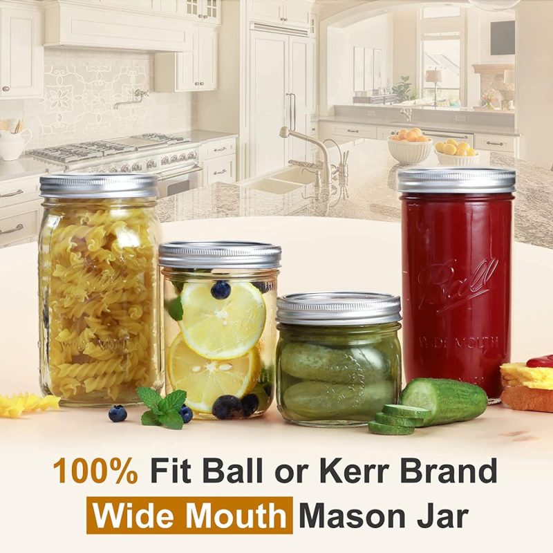 Kitchen & Dining |  72 Count, [ Wide Mouth ] Canning Lids For Mason Jars – Split-Type Metal Lid For Ball Kerr Jar – Airtight Sealed – Food Grade Material Cookware Cookware