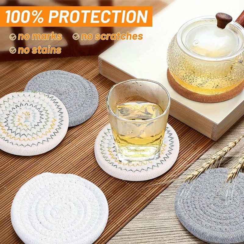 Kitchen & Dining |  8 Pcs Drink Coasters With Holder Bar Tools & Drinkware Bar Tools & Drinkware