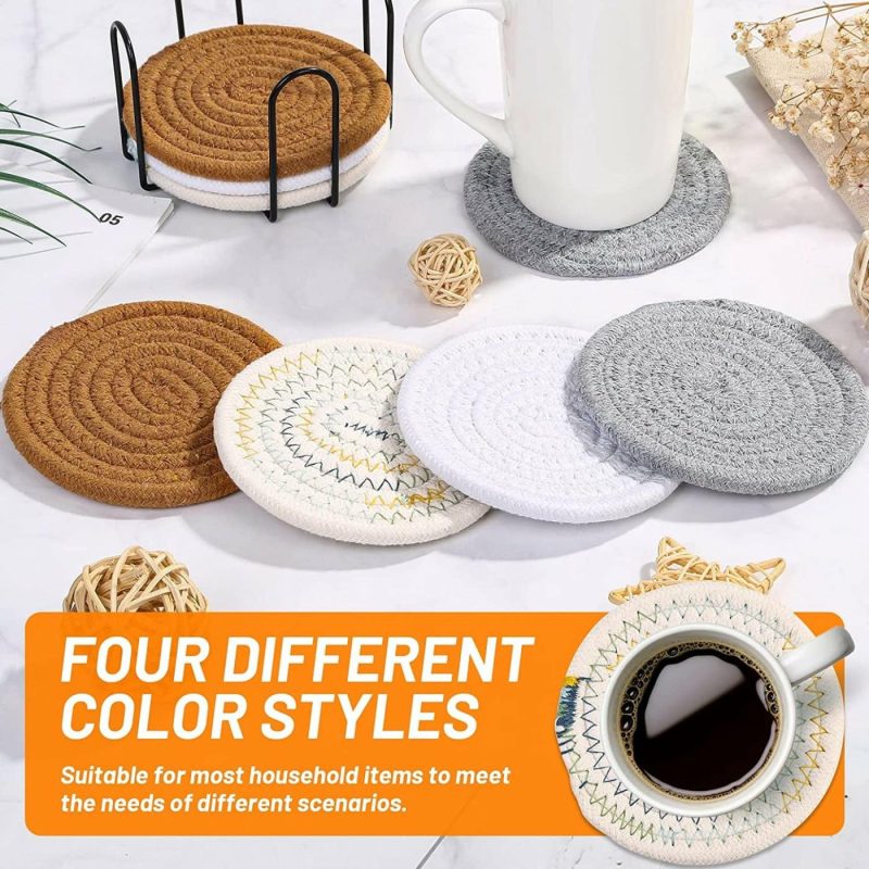 Kitchen & Dining |  8 Pcs Drink Coasters With Holder Bar Tools & Drinkware Bar Tools & Drinkware