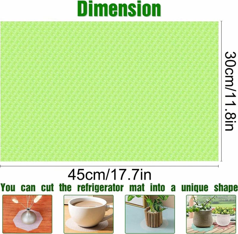 Kitchen & Dining |  8 Pcs Refrigerator Mats, Waterproof Non-Slip Eva Refrigerator Liner Pads, Can Be Cut Washable Fridge Mat, Also Great For Drawers Shelves Cabinets Storage Kitchen And Placemats Home Decor & Cleaning Kitchen & Dining